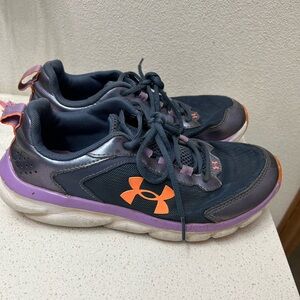 Under Armour Womens Sneakers - Navy , Purple, and Orange Kids 3.5 / Womens 5.5